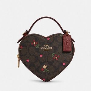 Heart Crossbody In Signature Canvas With Heart Petal Print